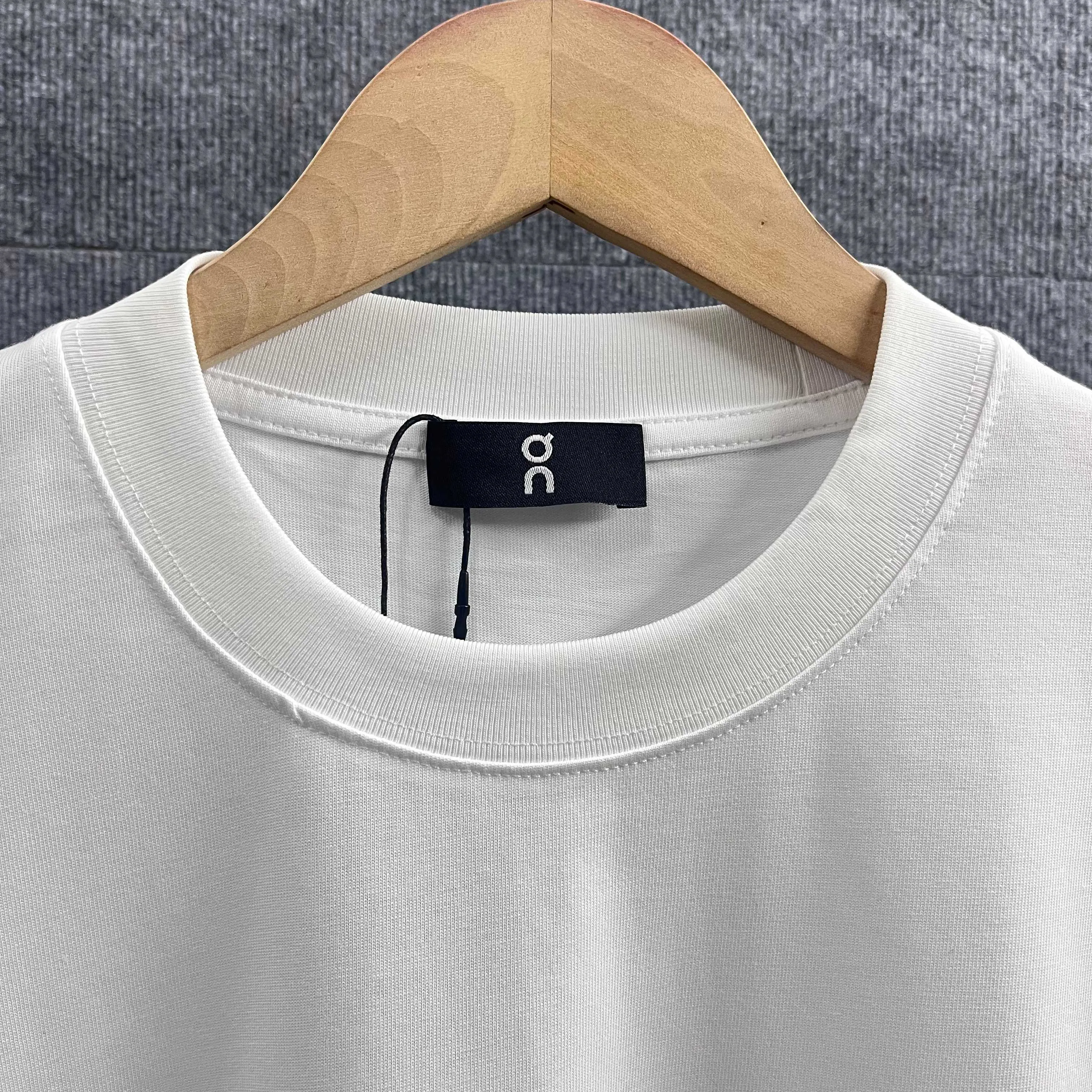On running Series 2026 Spring and Summer New Arrival Classic simple letter totem embroidery process logo double yarn custom plain cotton fabric short-sleeved T-shirt men and women Same Style Color: Black White Wine Red Gray Apricot Size: S (90-130 pounds) M (120-150 pounds) L (140-165 pounds) XL (160-180 pounds) XXL (180 kilograms)